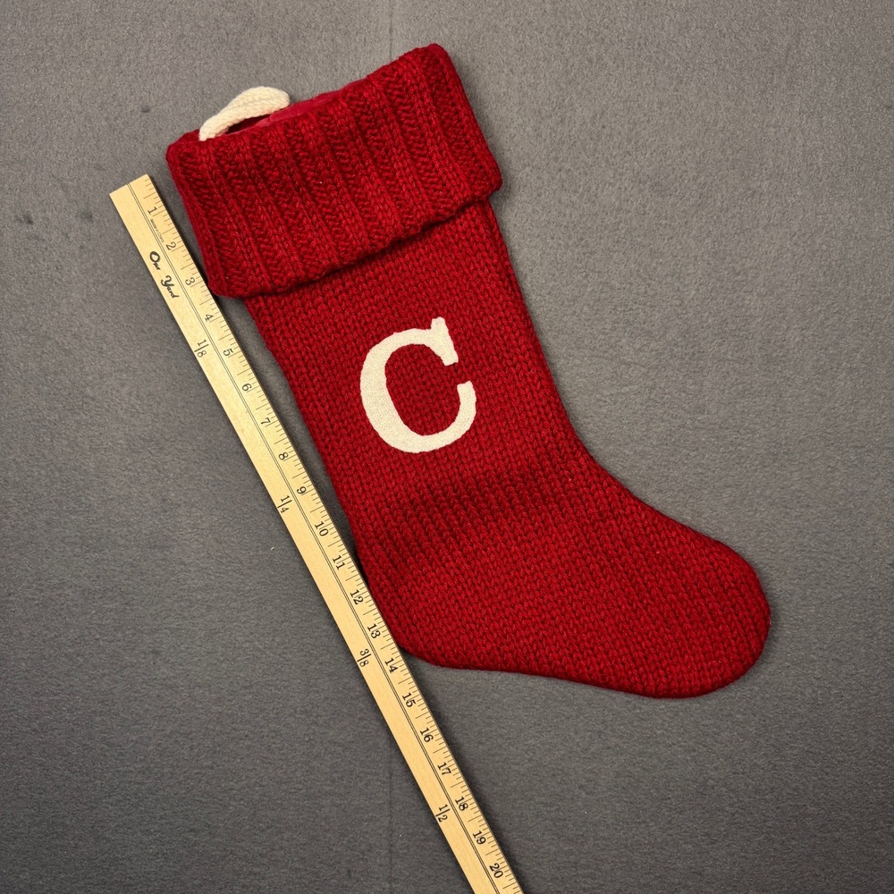 Wondershop Red Knitted Stocking Letter C Embroidered Christmas Target Brand 17in